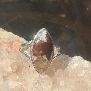 NATURAL AQUA CHRYSOPRASE 925 STERLING SILVER RING, SIZE 6.5